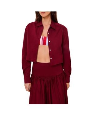 Solid & Striped Avril Cropped Shirt - Red