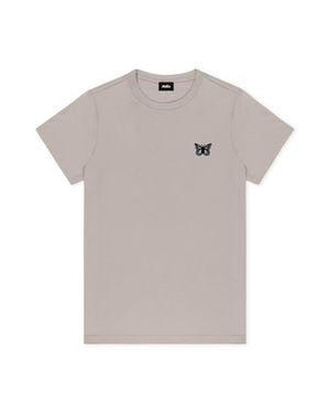 Alix Butterfly Short Sleeve Classic Cotton Tee - Gray