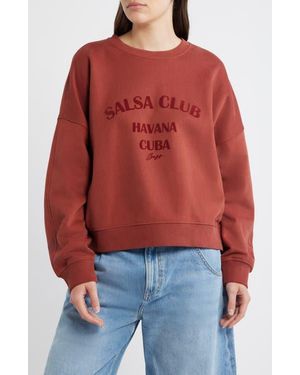 BOSS Ever Salsa Club Graphic Cotton Sweatshirt - Red