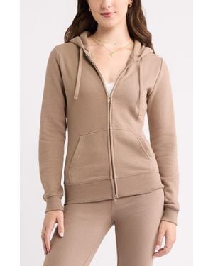 BP. Slim Fit Terry Zip Hoodie - Natural
