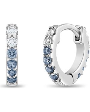 IN SEASON JEWELRY Double Sided Prong Cubic Zirconia Hoop Earrings - White
