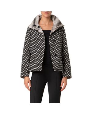 Akris Punto Polka-Dot Single-Breasted Jacket - Blue