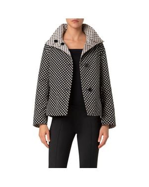 Akris Punto Polka-Dot Single-Breasted Jacket - Blue