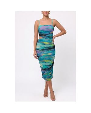 Rachel Roy Marina Mesh Midi Dress - Blue