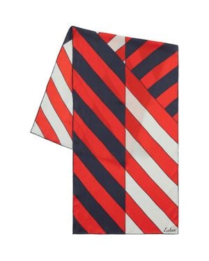 Echo Stripe Silk Oblong - Red