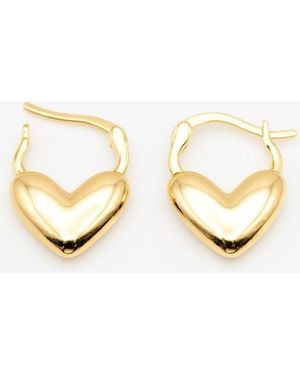 Ivy & Pearl Co. The Amori Heart Hoops - Metallic