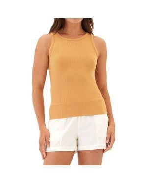 Threads For Thought Bailey Feather Ribbed Tank - White