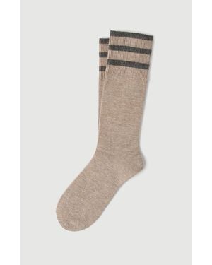 Brunello Cucinelli Sparkling Cashmere Knit Socks - White