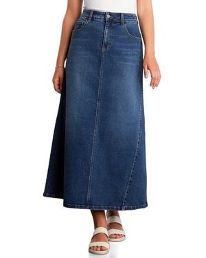 Wash Lab Denim Denim Maxi Skirt - Blue