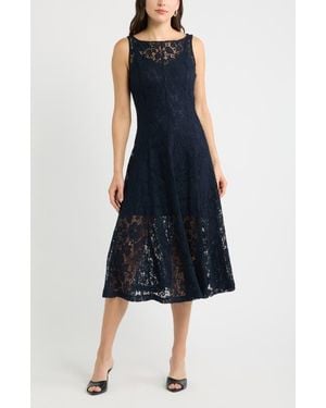 Chelsea28 Sleeveless Fit & Flare Lace Midi Dress - Blue