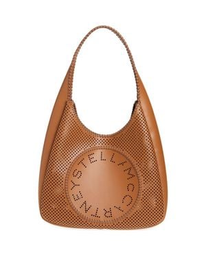 【送料&関税込】Stella McCartney Logo Perforated Small Hobo Stella McCartney Logo Perforated Small Hobo Bag in Natural