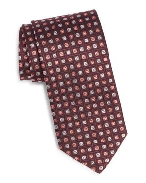 Canali Medallion Silk Tie - Red