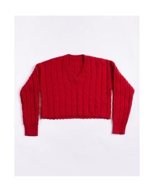 Fortela Cotton Knit Sweater - Red