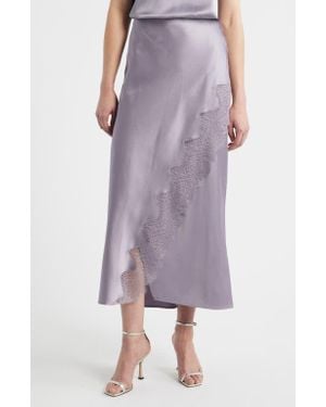 BOSS Lace Trim Midi Skirt - Purple