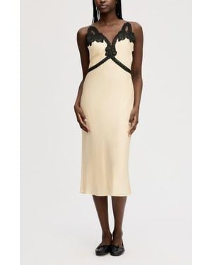 Sam Edelman Lace Trim Midi Dress - Natural