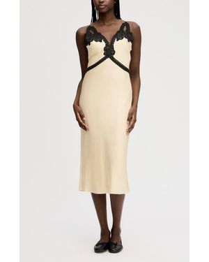 Sam Edelman Lace Trim Midi Dress - Natural
