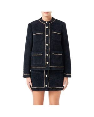 Endless Rose Chain Trim Jacket - Blue