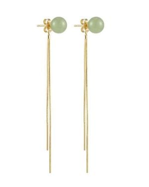 seree Sia Jade Drop Earrings - White