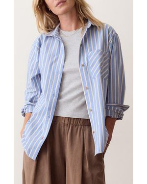 Marine Layer Jane Relaxed Striped Shirt - Blue
