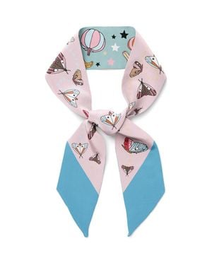 Centinelle Moths And Squashes Twilly Ribbon Scarf - Blue