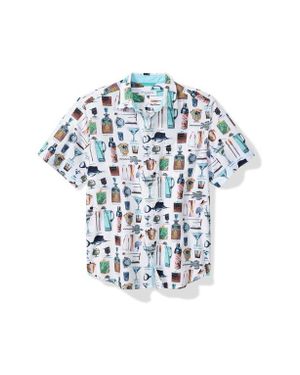 Tommy Bahama Nova Wave Well Stocked Short Sleeve Seersucker Button-Up Shirt - Blue
