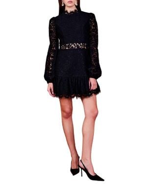 Endless Rose Lace Cutout Long Sleeve Minidress - Black