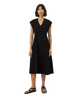 Pact Cotton Jersey V-Neck Twist Dress Made With Organic Cotton - Black