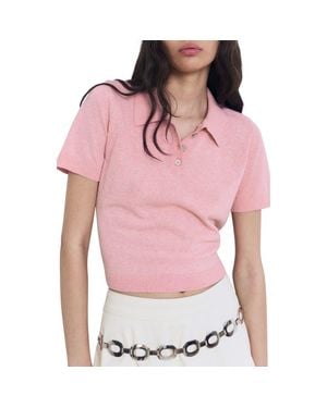 Mango Cielo Short Sleeve Polo Sweater - Pink