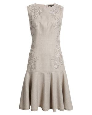 Kobi Halperin Tate Embroidered Wool Dress - Gray