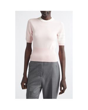 Thom Browne Hector Short Sleeve Sweater - Pink