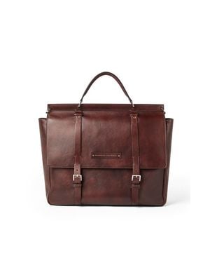 Brunello Cucinelli Calfskin Casual Briefcase - Brown