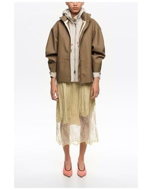 Bimba Y Lola Rubber-Coated Flared Trench - Natural