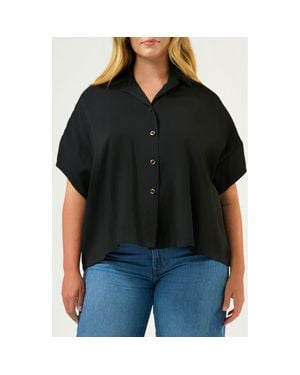Estelle Lela Relaxed Fit Button-Up Shirt - Black