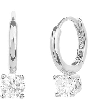 Bearfruit Jewelry Sterling 18K Plated Anastasia Huggies Holiday Gift Idea - White