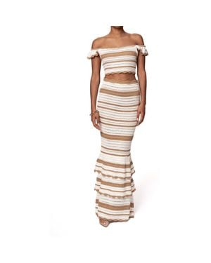 JLUXLABEL Corazon Ruffle Skirt Set - Metallic