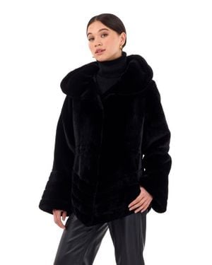 Gorski Shearling Lamb Jacket Reversible To Taffeta - Black