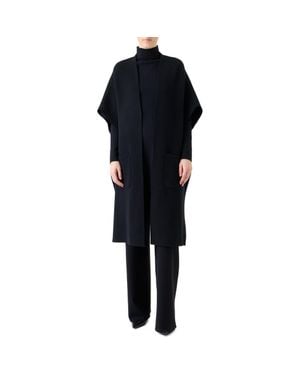Akris Reversible Double Face Cashmere Cape - Black