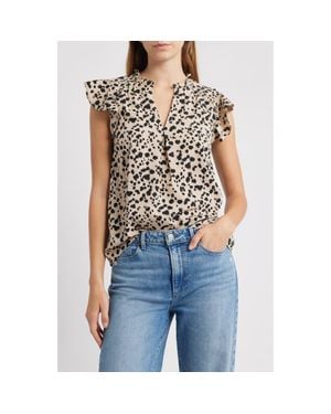 Friends Like These Ruffle Sleeve Top - Natural