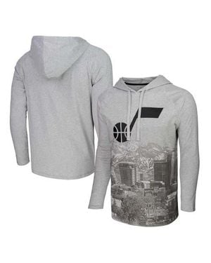 Stadium Essentials Utah Jazz Atrium Raglan Long Sleeve Hoodie T-Shirt - Gray