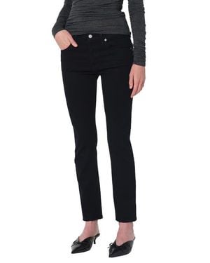 Agolde Cocktail Mid Rise Ankle Slim Straight Leg Jeans - Black