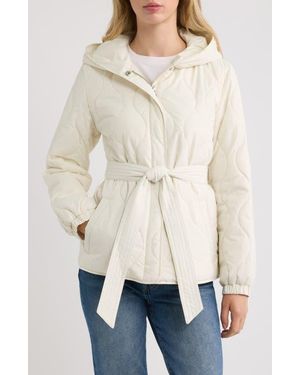 Ralph Lauren Belted Hooded Soft Puffer Coat - White