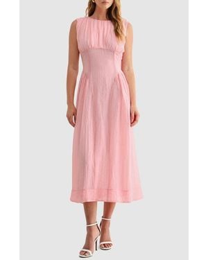 Mila + Mate Crinkle Sleeveless Dress - Pink