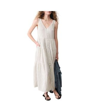 Marine Layer Corinne Stripe Sleeveless Organic Cotton Maxi Dress - Natural
