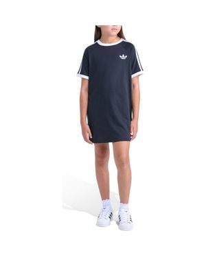 adidas Kids' 3-Stripes Ringer T-Shirt Dress - Blue