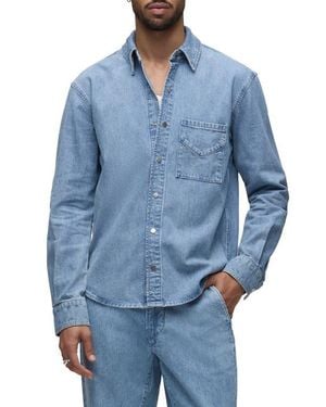 Hudson Jeans Denim Snap-Up Shirt - Blue