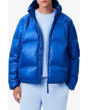 Lacoste Water Repellent Down Short Puffer Jacket - Blue