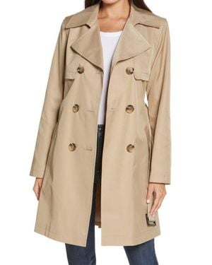 Sam Edelman Water Repellent Trench Coat - Natural