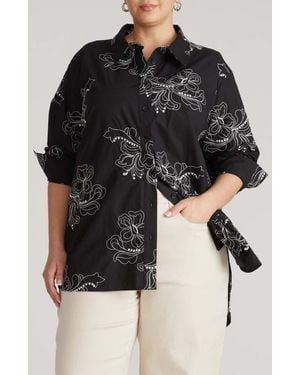 UNIVERSAL STANDARD The Artist Poplin Shirt - Black