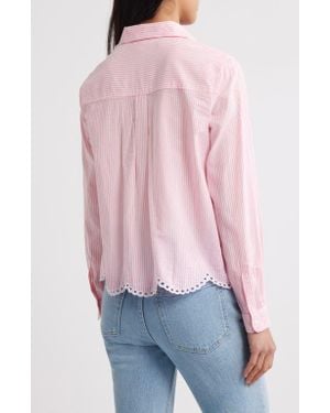 Beach Lunch Lounge Jullian Embroidered Eyelet Shirt - Pink