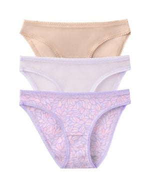 On Gossamer 3-Pack Mesh Hip Bikinis - Purple